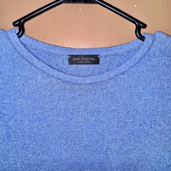 Phil Petter Wool Knit Blue Striped Designer Sweater - Picture 2 of 8